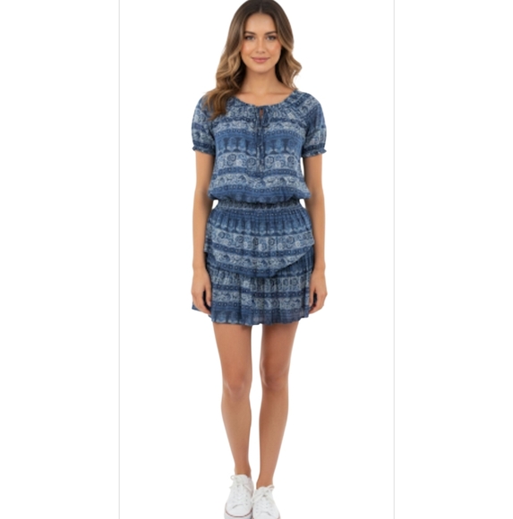 Navy Loveshackfancy Popover Dress Size Small - Picture 2 of 9